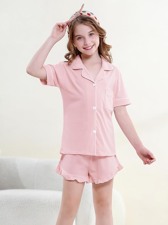 100% Cotton Shorts Pajama Set - Short Sleeve - 2 Piece
