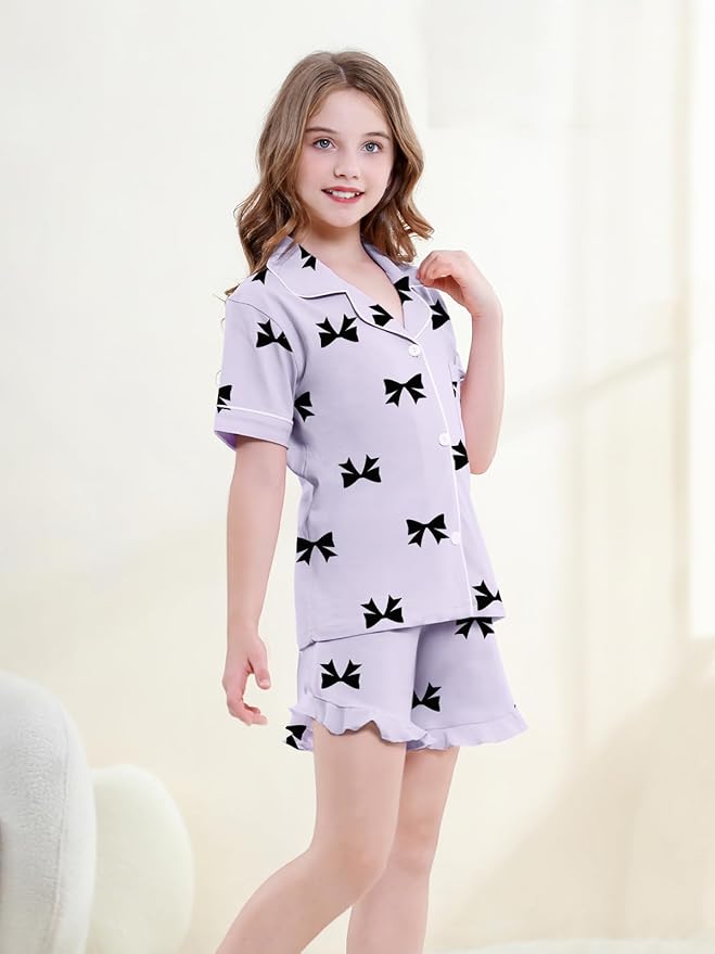 100% Cotton Shorts Pajama Set - Short Sleeve - 2 Piece