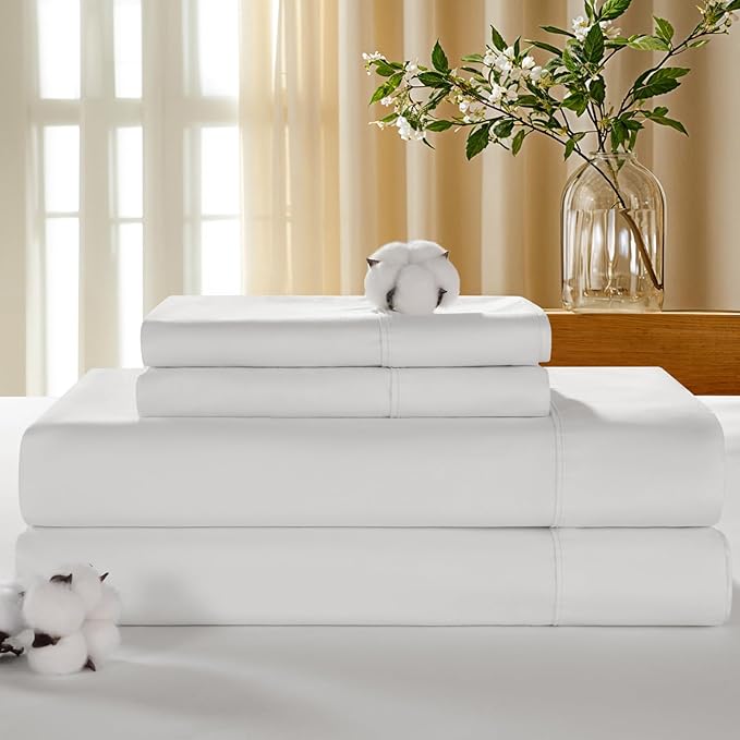 100% Cotton Bed Sheet Set - California King - 4 Piece