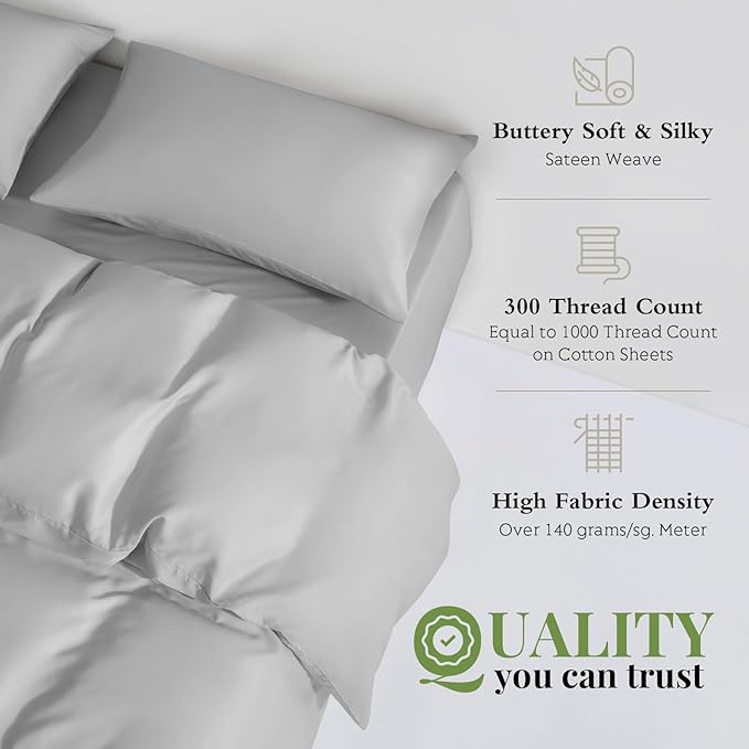 Bamboo Cooling Duvet Cover Set - Queen - 3 Piece