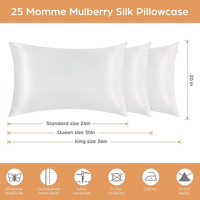 Mulberry Silk Pillowcase Set - King - 2 Pack