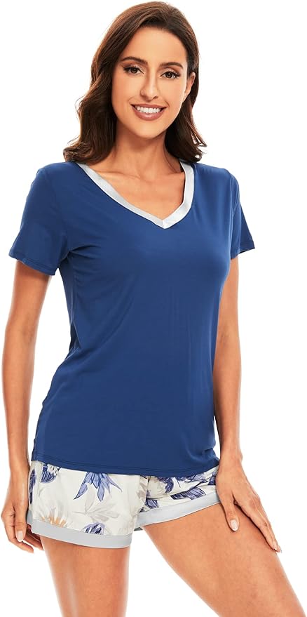 Women's Bamboo Cooling Pajama Set - Short Sleeve - 2 Piece