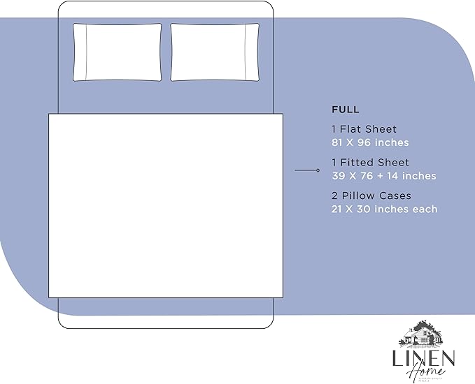 100% Cotton Bed Sheet Set - Full - 4 Piece