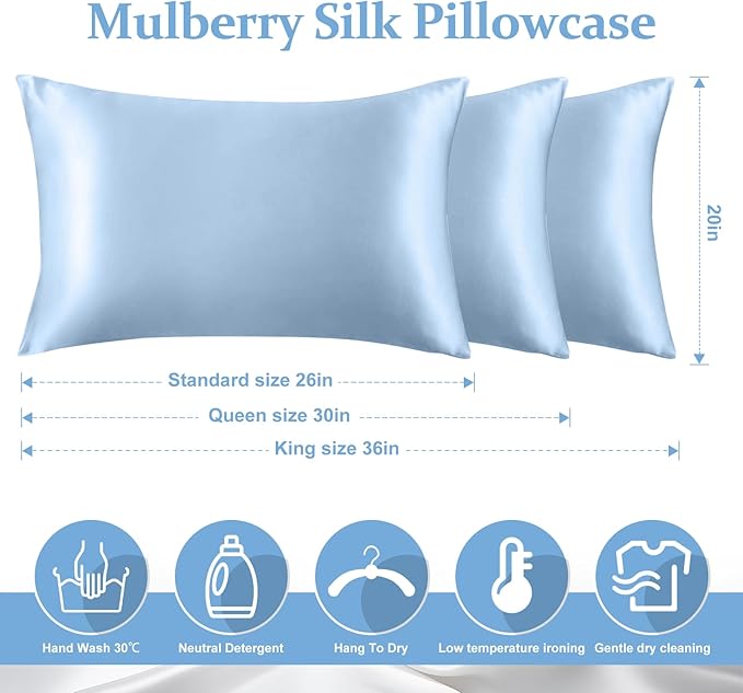 Mulberry Silk Cooling Pillowcase Set - King - 2 Pack