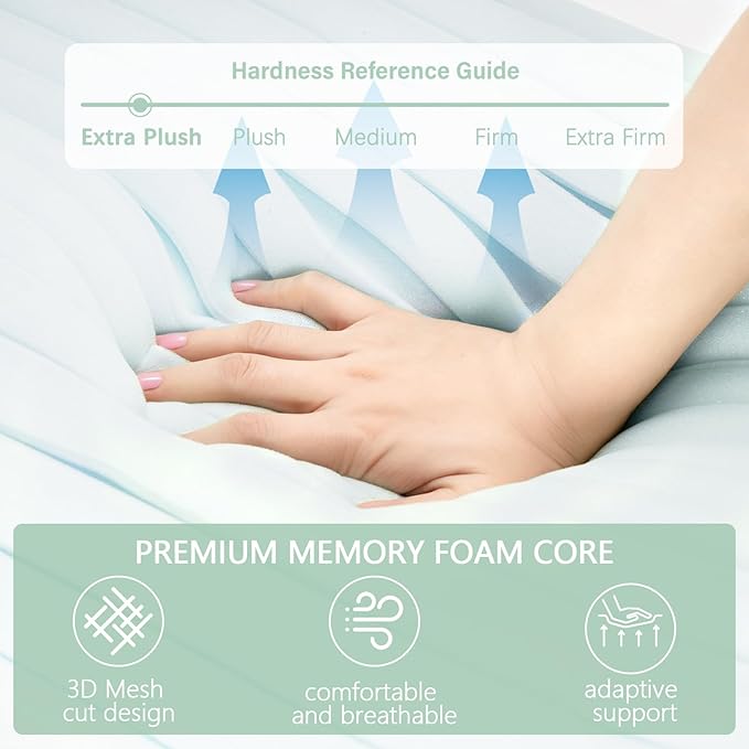 Memory Foam Cooling Bed Pillow - 2 Pack