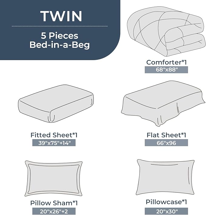 Comforter Set - Twin - 5 Piece
