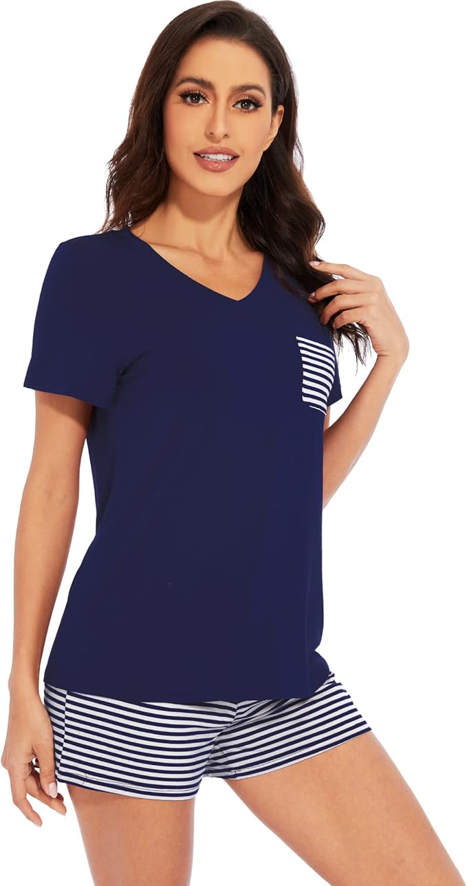 Bamboo Cooling Shorts Pajama Set - Short Sleeve - 2 Piece