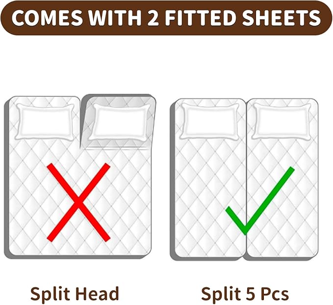 Bed Sheet Set - Split King - 5 Piece