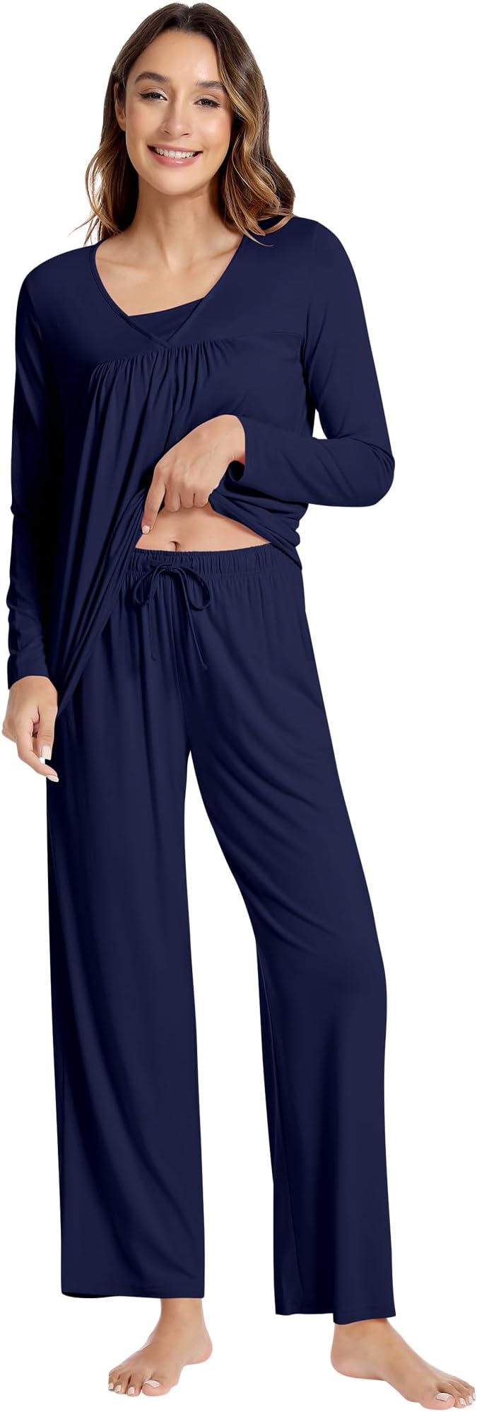 Women's Bamboo Pants Pajama Set - Long Sleeve - 2 Piece