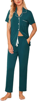 Women's Pants Pajama Set - Short Sleeve - 2 Piece