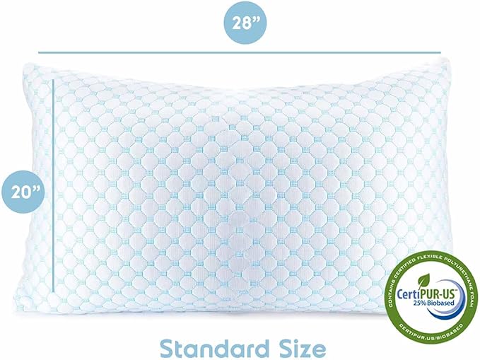 Memory Foam Cooling Bed Pillow - Standard