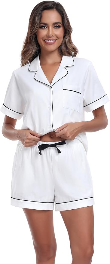 100% Cotton Pajama Set - Short Sleeve - 2 Piece