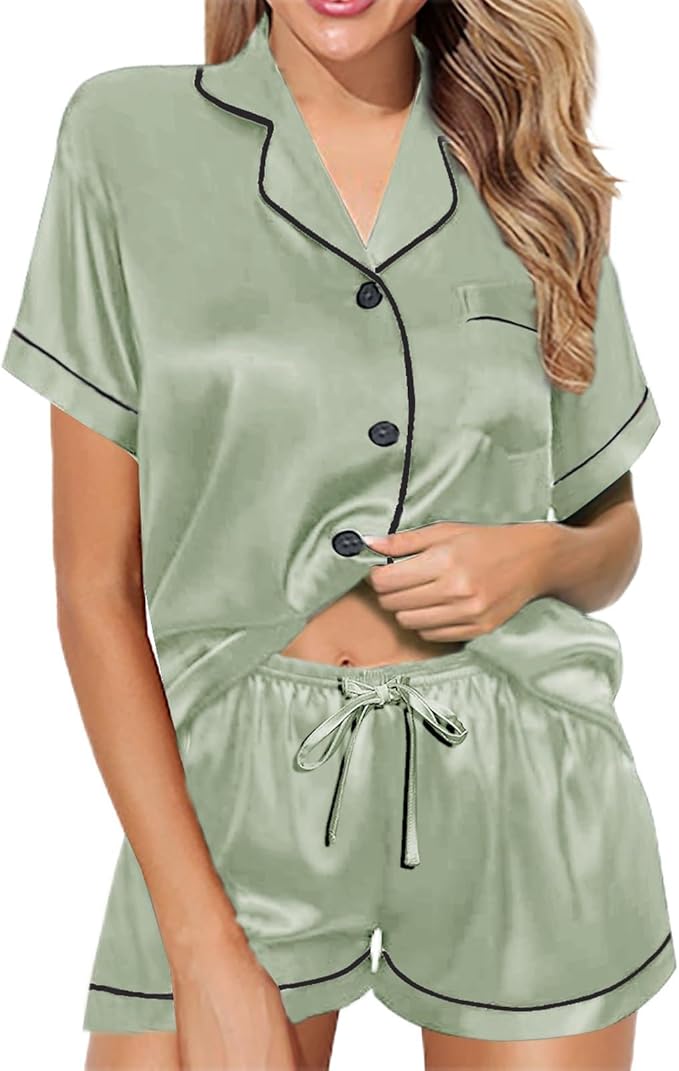 Satin Pajama Set - 2 Piece