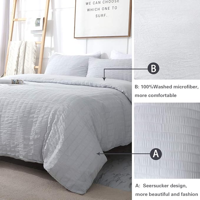 Microfiber Duvet Cover Set - Full - 80 x 90 in - 3 Piece