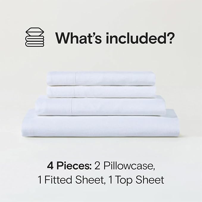 Linen Cooling Bed Sheet Set - King - 4 Piece