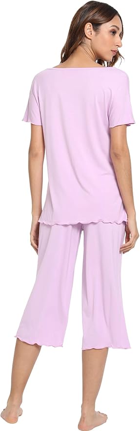 Bamboo Capri Pajama Set - Short Sleeve - 2 Piece