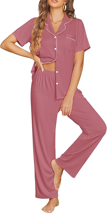 Pants Pajama Set - Short Sleeve - 2 Piece