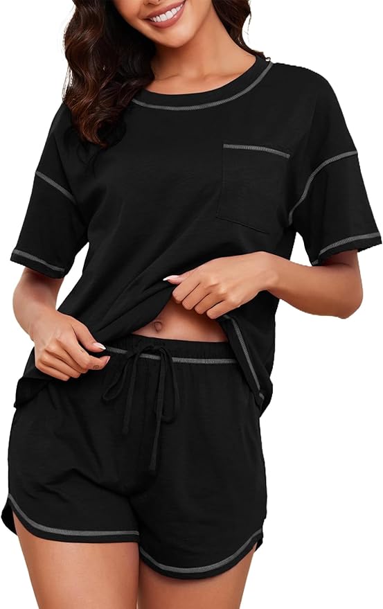 Women's 100% Cotton Shorts Pajama Set - Short Sleeve - 2 Piece