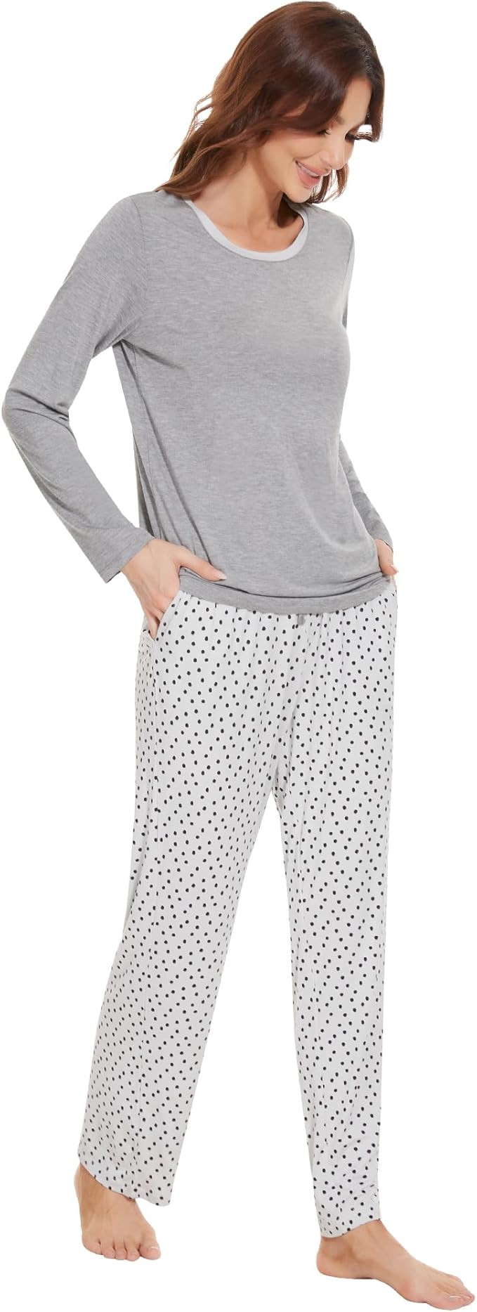 Women's Bamboo Pants Pajama Set - Long Sleeve