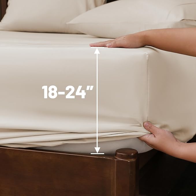 Linen Bed Sheet Set - King - 4 Piece
