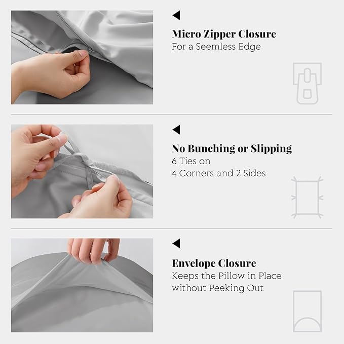 Bamboo Cooling Duvet Cover Set - Queen - 3 Piece