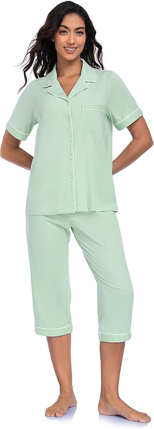 Women's Capri Pajama Set - Short Sleeve
