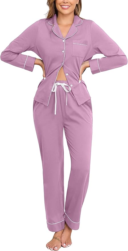 Women's 100% Cotton Pajama Set - Long Sleeve - 2 Piece