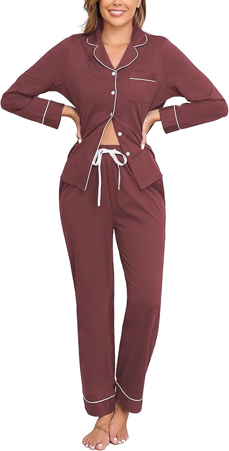 Women's 100% Cotton Pajama Set - Long Sleeve - 2 Piece