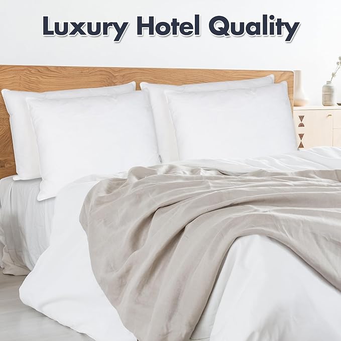 100% Cotton Hypoallergenic Bed Pillow - Standard - 2 Piece