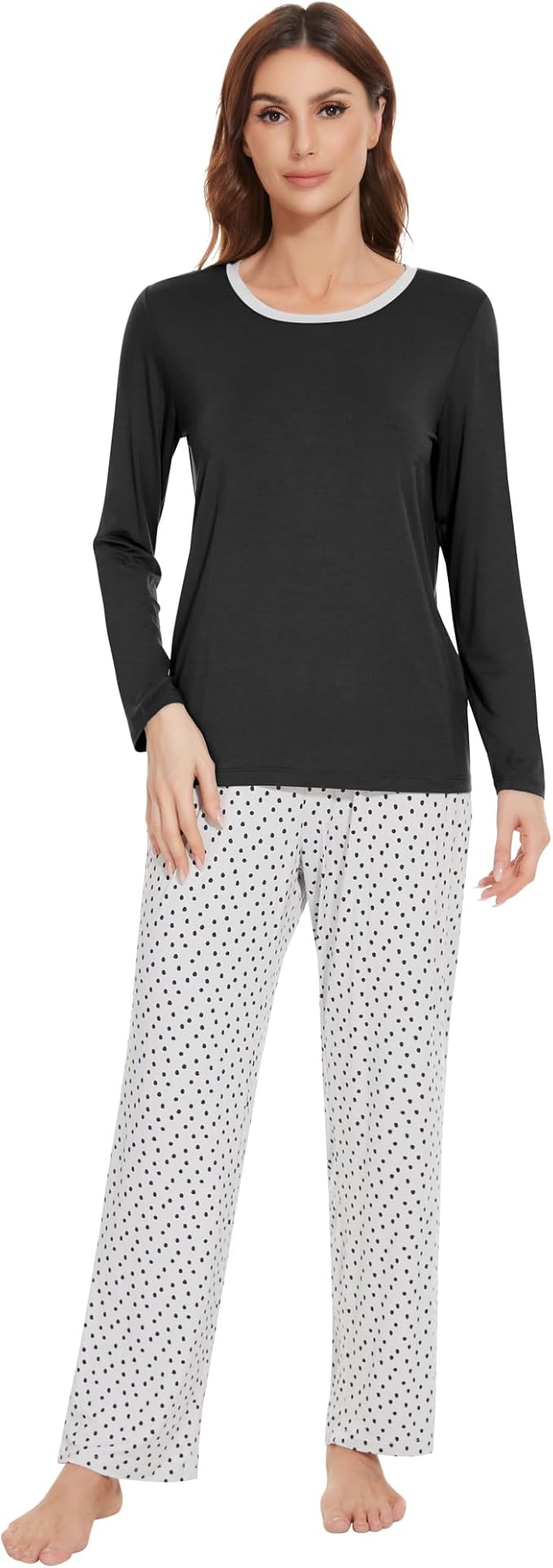 Women's Bamboo Pants Pajama Set - Long Sleeve
