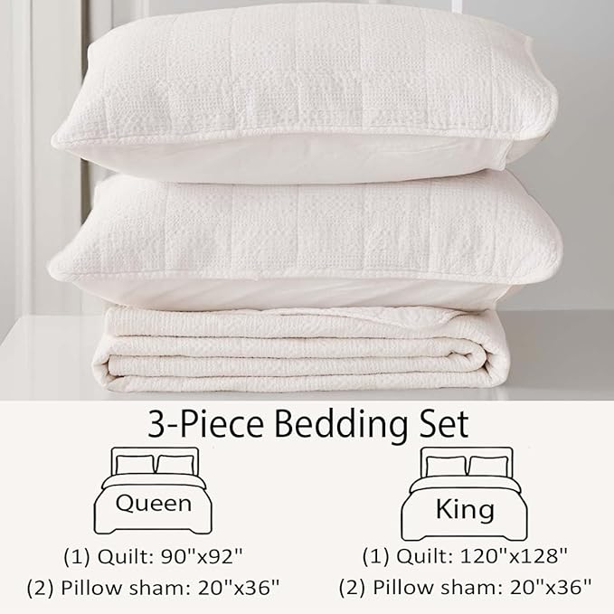 100% Cotton Quilt Set - Queen - 3 Piece