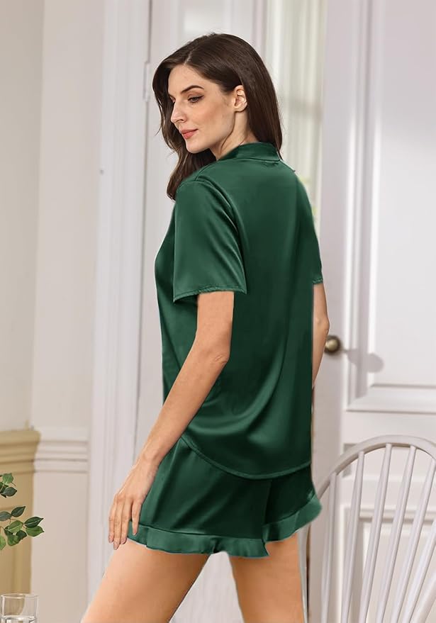 Women's Satin Pajama Set - 2 Piece