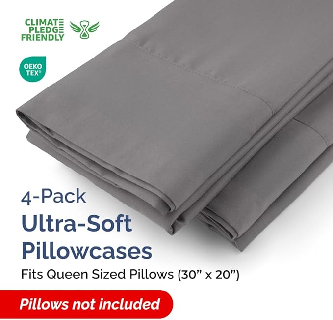 Pillowcase Set - Queen - 4 Pack - 4 Piece