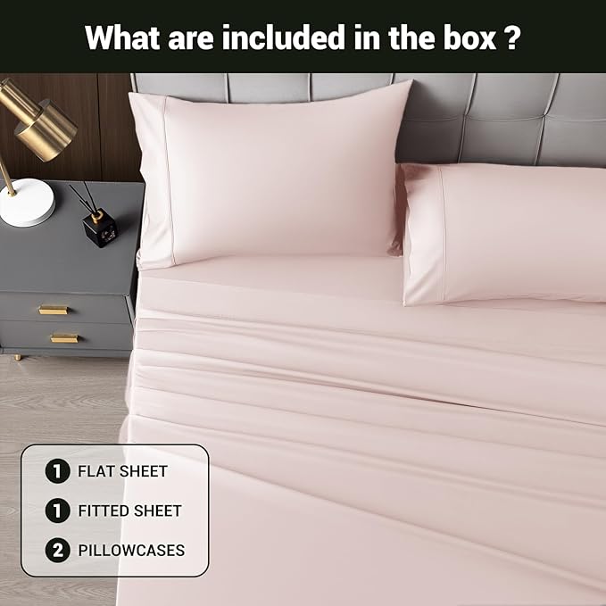 Bamboo Cooling Bed Sheet Set - King - 4 Piece