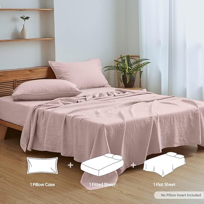 Linen Bed Sheet Set - Twin - 3 Piece