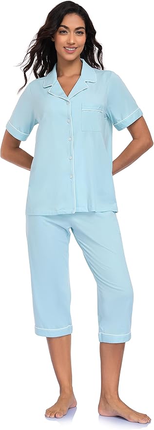 Women's Capri Pajama Set - Short Sleeve