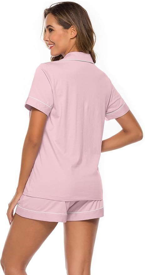 100% Cotton Pajama Set - Short Sleeve - 2 Piece