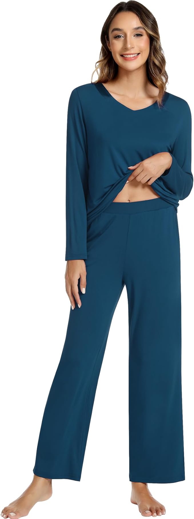 Women's Bamboo Pants Pajama Set - Long Sleeve - 2 Piece