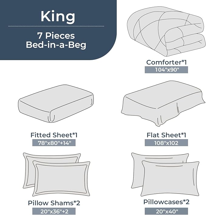 Comforter Set - King - 7 Piece