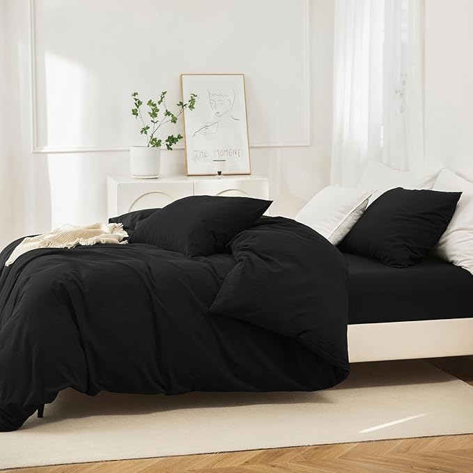 Linen Duvet Cover Set - Queen - 90 x 90 in - 3 Piece