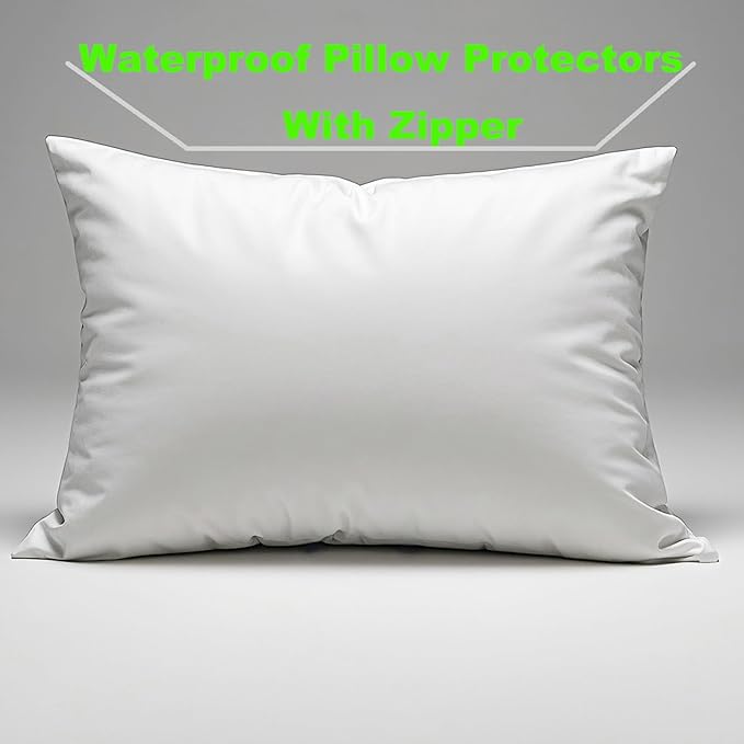 Waterproof Pillow Protector - King - 20 x 38 in - 2 Pack