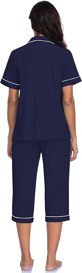 Women's Capri Pajama Set - Short Sleeve