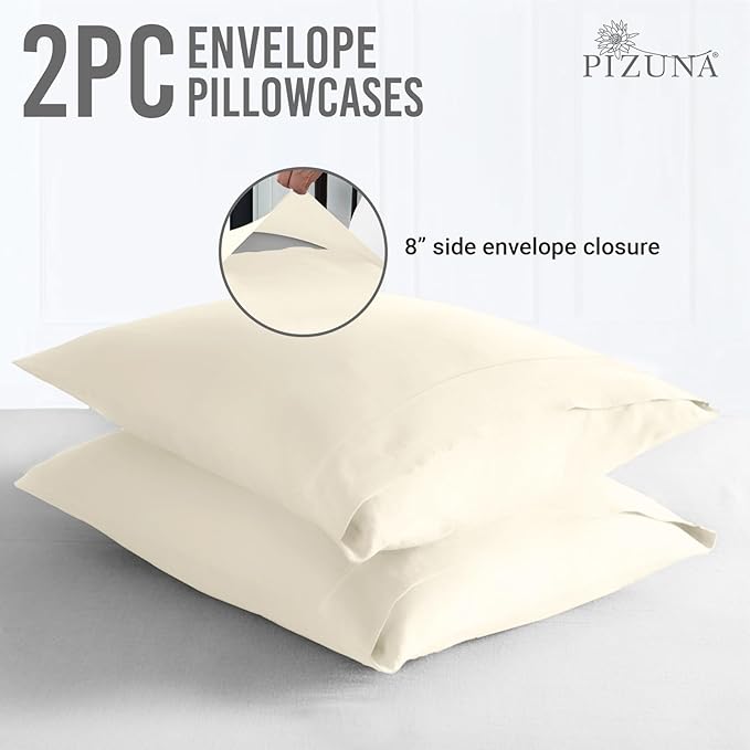 100% Cotton Pillowcase Set - King - 2 Piece