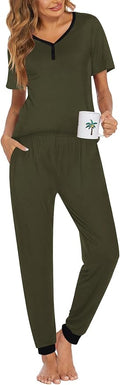 Women's Pants Pajama Set - Short Sleeve - 2 Piece