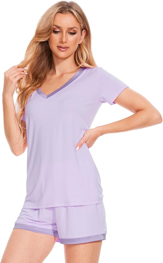 Bamboo Shorts Pajama Set - Short Sleeve - 2 Piece
