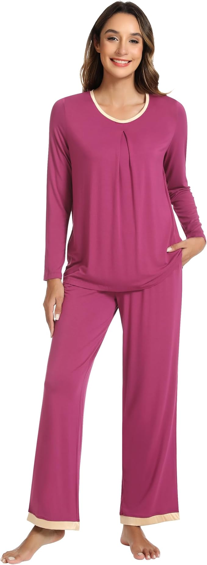 Women's Bamboo Pants Pajama Set - Long Sleeve - 2 Piece