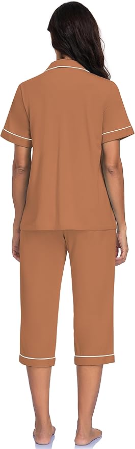 Women's Capri Pajama Set - Short Sleeve