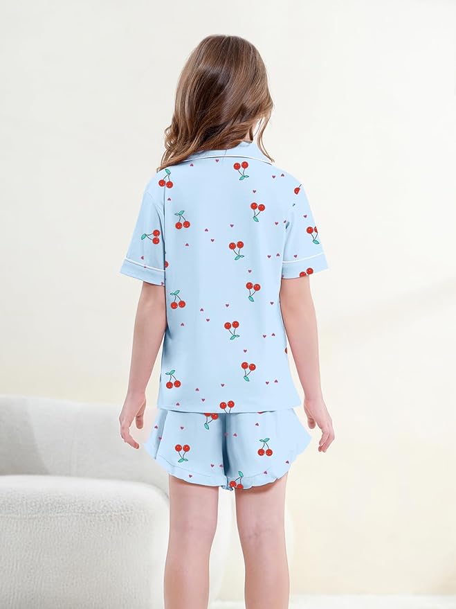 100% Cotton Shorts Pajama Set - Short Sleeve - 2 Piece