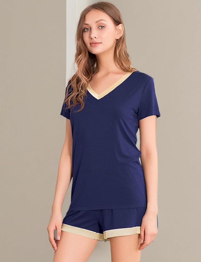 Women's Bamboo Cooling Pajama Set - Short Sleeve - 2 Piece
