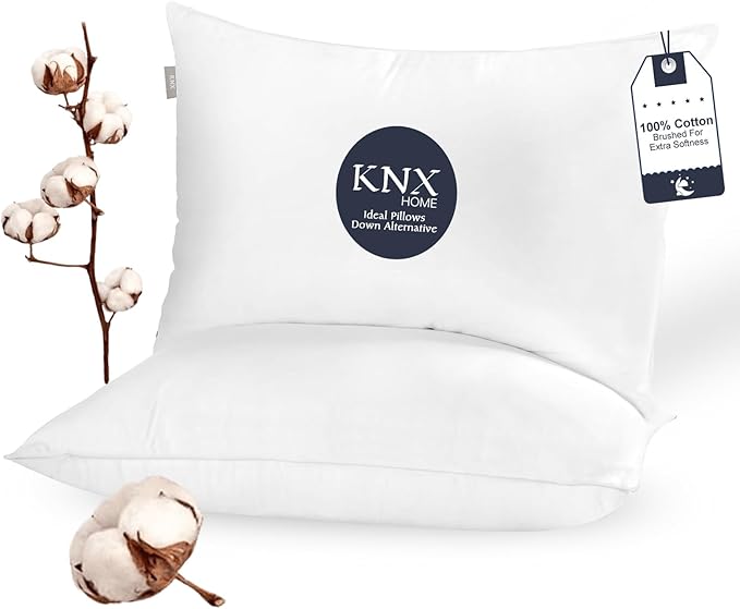100% Cotton Hypoallergenic Bed Pillow - Standard - 2 Piece